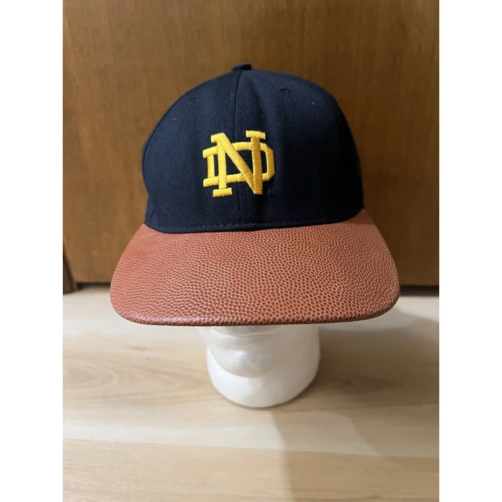 Notre Dame Fighting Irish Faux‎ Leather Strap Hat Made In USA Classic Sportswear